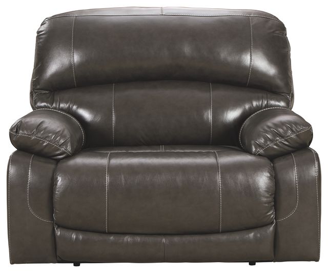 Signature Design by Ashley® Hallstrung Gray Zero Wall Power Wide Recliner with Adjustable Headrest 1