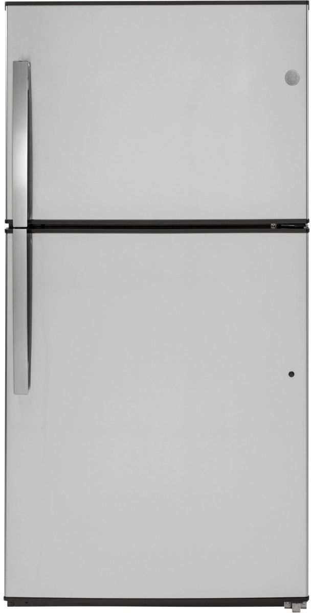 GE 21.2 Cu. Ft. Top Freezer Refrigerator-Stainless Steel-GTE21GSHSS *Scratch and Dent Price $978.00 Call for Availability*