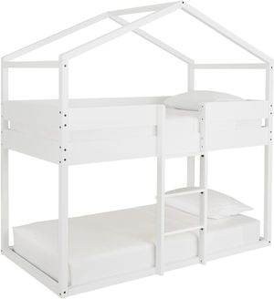 Mill Street® White Twin/Twin House Loft Bed