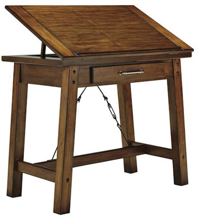 Signature Design by Ashley® Rustic Brown Counter Height Drafting Desk 1