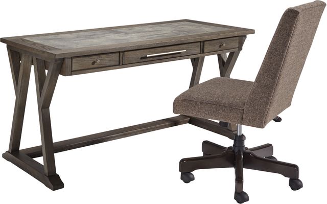 Signature Design by Ashley® Luxenford 2-Piece Grayish Brown Home Office Set 0