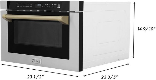 ZLINE Autograph Edition 1.2 Cu. Ft. Stainless Steel/Champagne Bronze Microwave Drawer 7