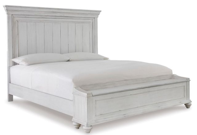 Benchcraft® Kanwyn 5-Piece Whitewash King Panel Bed Set-1