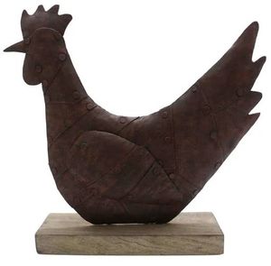 Crestview Collection Aged Metal Rooster Statue