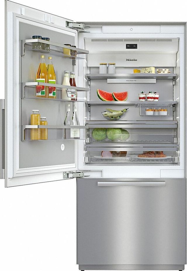 Miele MasterCool™ 19.6 Cu. Ft. Stainless Steel Counter Depth Bottom Freezer Refrigerator 1