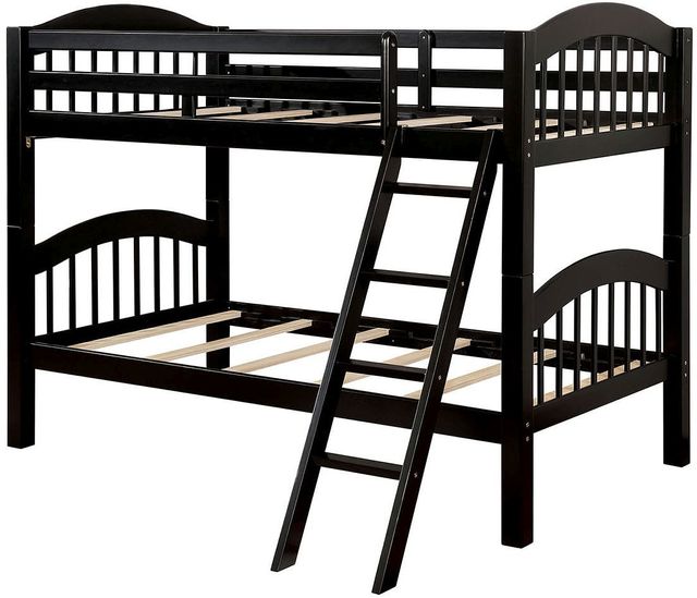 Furniture of America® Coney Island Black Twin/Twin Bunk Bed
