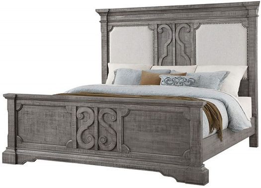 ACME Furniture Artesia Gray Queen Upholstered Panel Bed