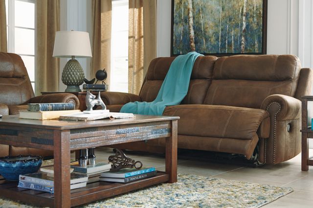 Signature Design by Ashley® Austere Brown 2 Seat Reclining Sofa 5