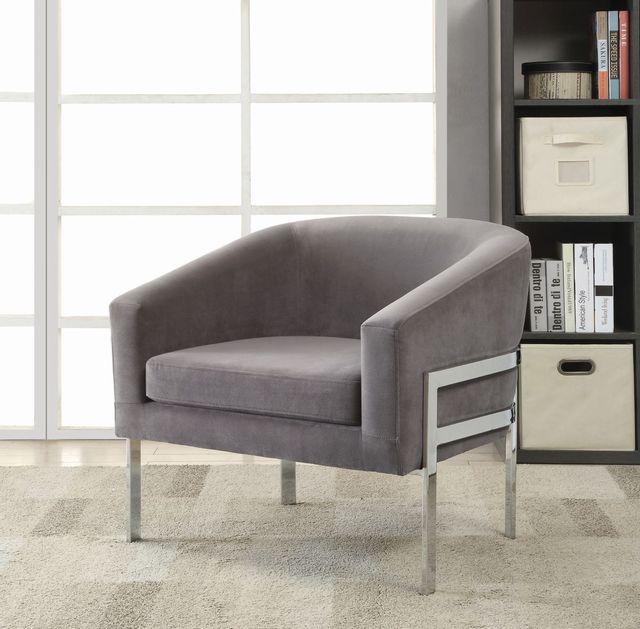 Coaster® Grey Barrel Back Accent Chair With Sloped Arm 2