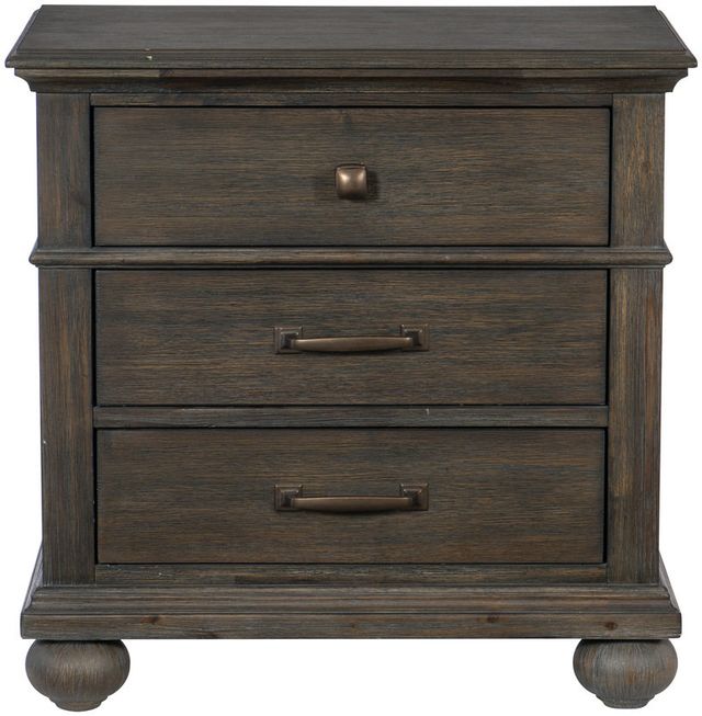 Mazin Furniture Motsinger Wire-Brushed Rustic Brown Nightstand | Halton ...