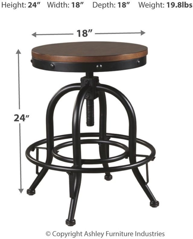 Signature Design by Ashley® Valebeck Black/Brown Counter Height Stool 3