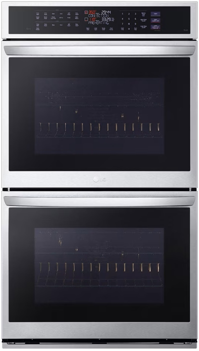 Lg double wall store oven black stainless