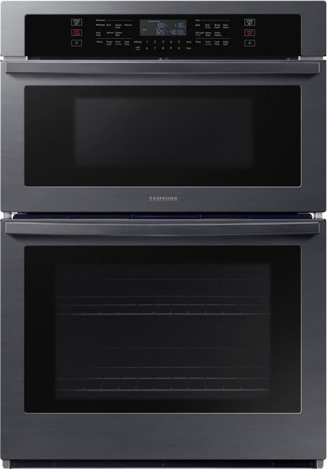 Samsung 30" Fingerprint Resistant Black Stainless Steel Microwave Combination Wall Oven-0