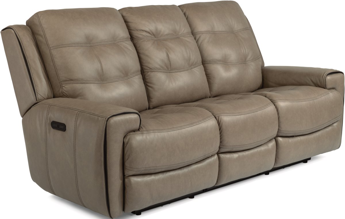 Flexsteel® Wicklow Khaki Power Reclining Sofa