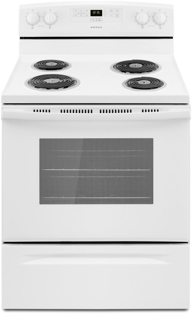 Amana® 30" Black on Stainless Free Standing Electric Range 10
