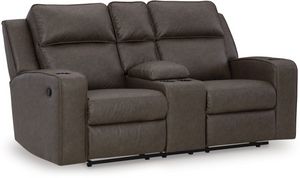 Signature Design by Ashley® Lavenhorne Granite Reclining Loveseat with Console