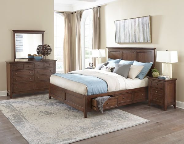 Intercon San Mateo Tuscan Queen Storage Bed | Fleck's Furniture ...