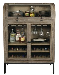 Howard Miller® Paloma Weathered Gray Wine and Bar Cabinet