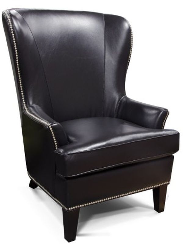 England Furniture Luther Leather Chair with Nailhead Trim-3