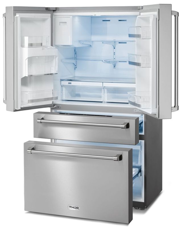 Thor Kitchen® Professional 36" Fingerprint Resistant Stainless Steel Counter Depth French Door Refrigerator  2