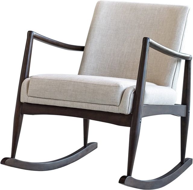 Coaster® Beige And Walnut Rocking Chair