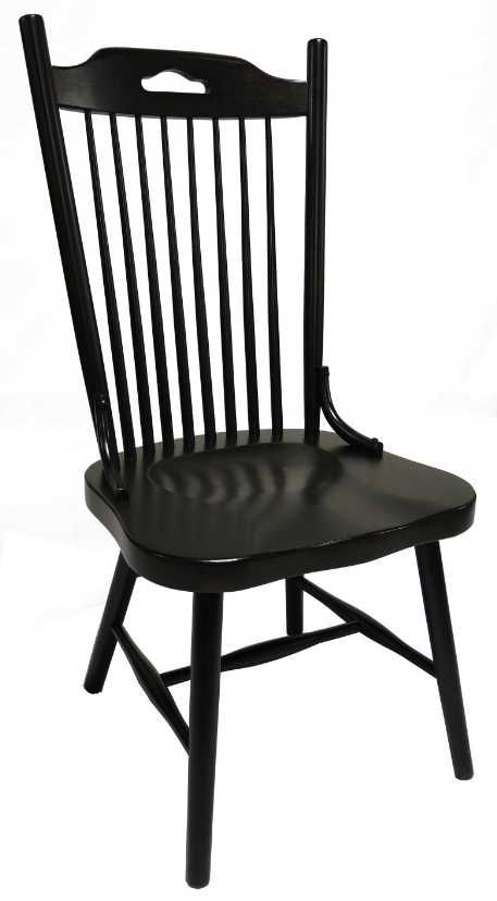 TEI Windswept Shores Black Rub-Thru Farmhouse Side Chair