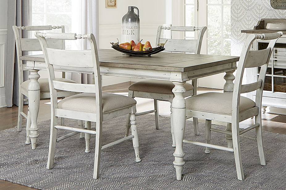 Liberty Furniture Whitney 5-Piece Weathered Gray Rectangular Table Set