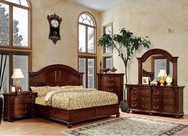 Furniture of America® Grandom 5-Piece Cherry Queen Bed Set