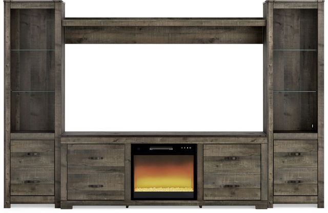 Signature Design by Ashley® Trinell 4-Piece Brown Entertainment Center with Electric Infrared Fireplace Insert-0
