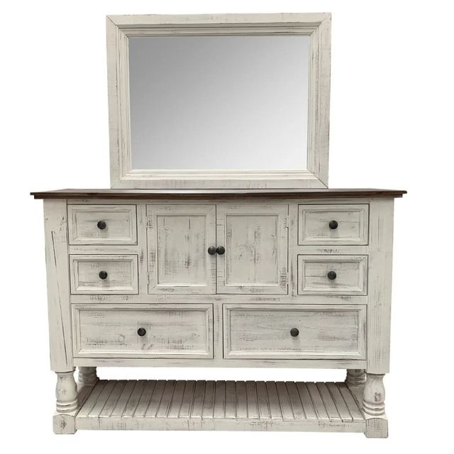 Vintage Furniture Martha Queen Bed, Dresser, Mirror and Nightstand-2