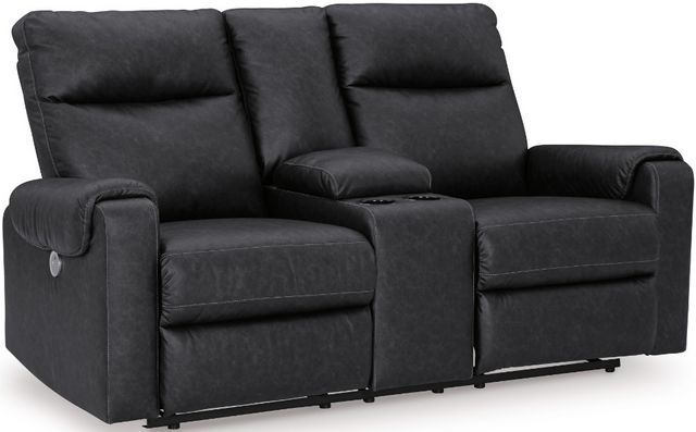 Signature Design by Ashley® Axtellton Carbon Power Reclining Loveseat ...