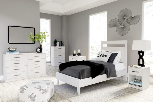 Signature Design by Ashley® Flannia White Twin Panel Bed 7