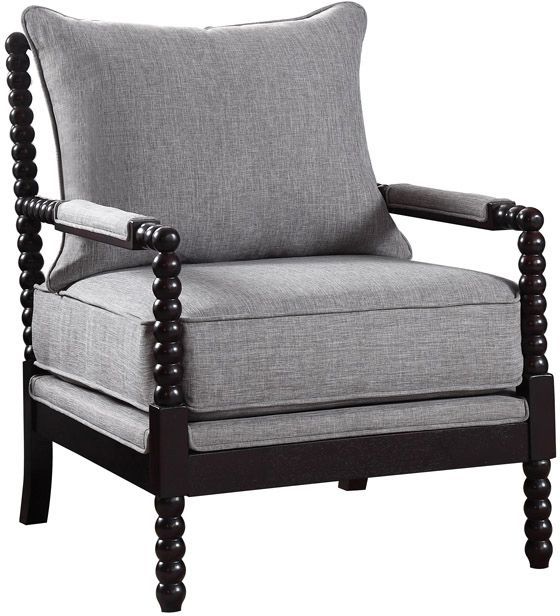 Coaster® Blanchett Grey/Black Cushion Back Accent Chair