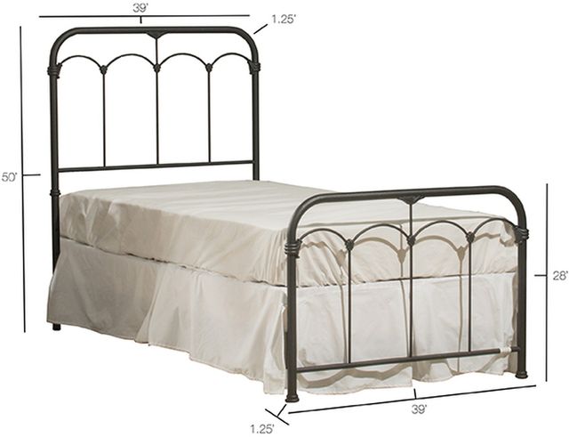 Hillsdale Furniture Jocelyn Black Speckle Twin Youth Bed Kit with Frame 4