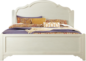 Riverside Furniture Grand Haven Queen Feathered White Panel Bed