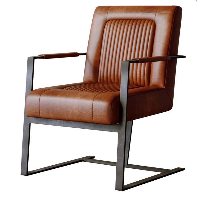 Jofran Maguire Saddle Leather Sled Chair-0