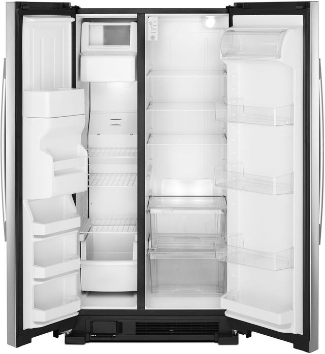 Amana® 21.4 Cu. Ft. Black on Stainless Side-By-Side Refrigerator-1