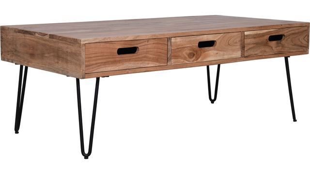 Jofran Inc. Rollins Natural 3 Drawer Coffee Table-1