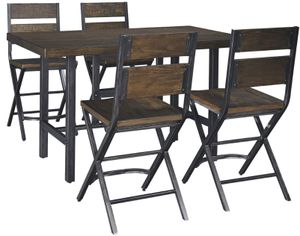 Signature Design by Ashley® Kavara 5-Piece Medium Brown Counter Height Dining Table Set