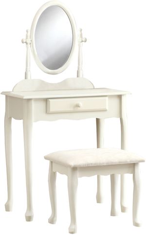 Vanity Set, Set Of 2, Makeup Table, Organizer, Dressing Table, Bedroom, Wood, Laminate, White, Traditional