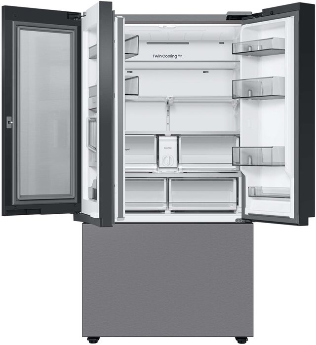 Samsung Bespoke 24 Cu. Ft. Stainless Steel Counter Depth 3-Door French Door Refrigerator with Beverage Center™ 4