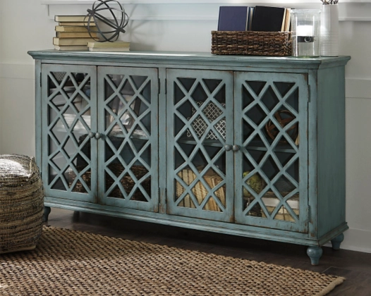 Signature Design by Ashley® Mirimyn Antique Teal Accent Cabinet 1