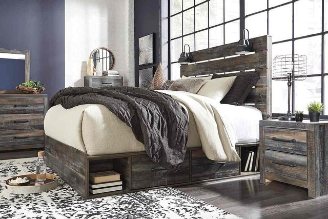 Signature Design by Ashley® Drystan Brown Queen Panel Bed with 2 Storage Drawers 2