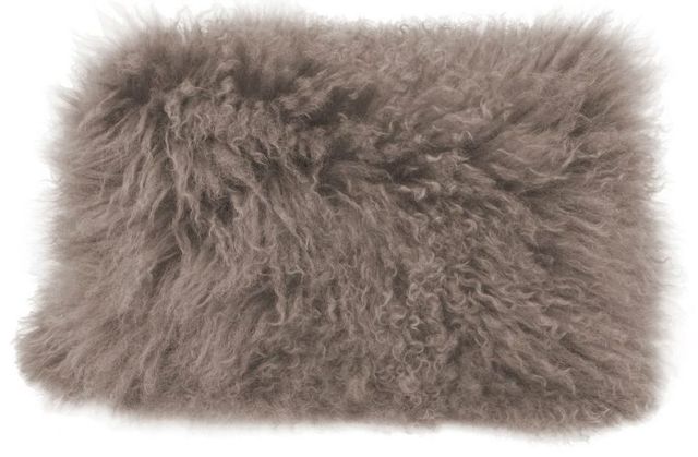 Moe's Home Collections Lamb Fur Grey Rectangle Pillow