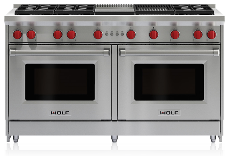 Wolf® 60" Stainless Steel Pro Style Gas Range
