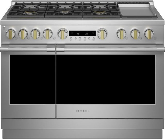 Monogram® Statement Collection 48" Stainless Steel Pro Style Dual Fuel Range 1