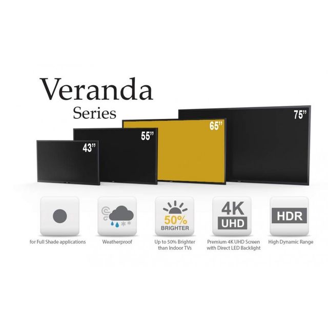 SunBriteTV® Veranda Series Black 65" LED HDR 4K UltraHD Outdoor TV 20