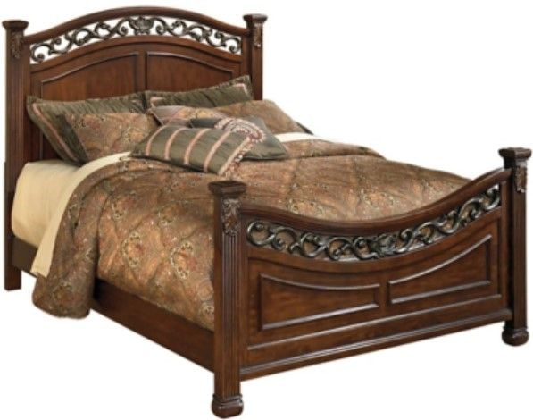 Signature Design by Ashley® Leahlyn 5-Piece Warm Brown King Panel Bed Set 1
