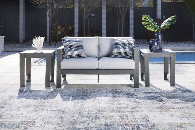 Signature Design by Ashley® Amora Charcoal Grey Loveseat with Cushion 3
