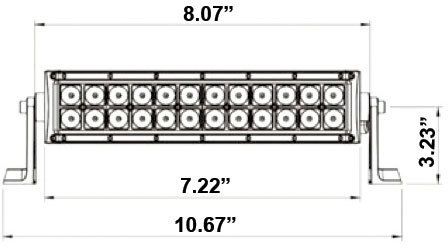 Heise® 8" Black 12 LED Dual Row Lightbar 3